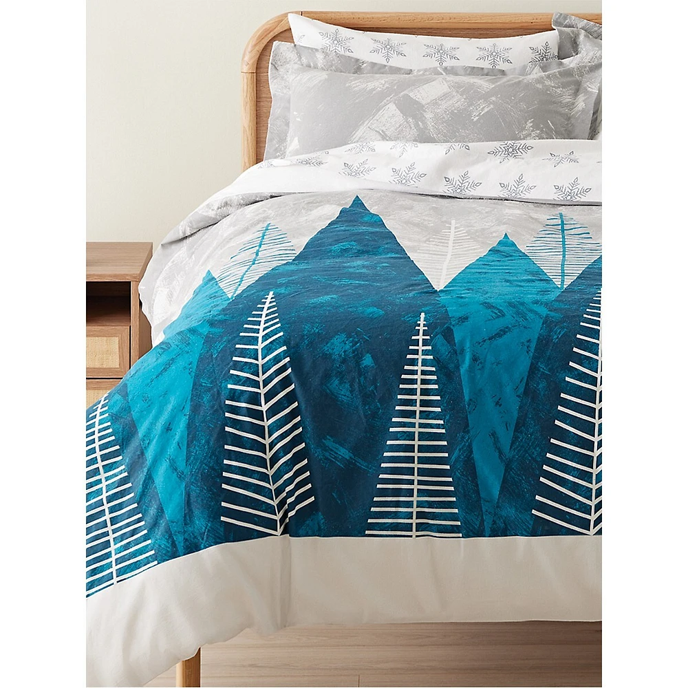 Moonlight Forest Flannel Duvet Cover Set