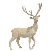 Large Grey Standing Deer Figure