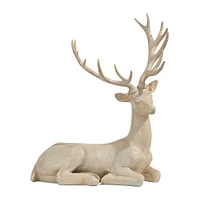 Grey Sitting Deer Figure