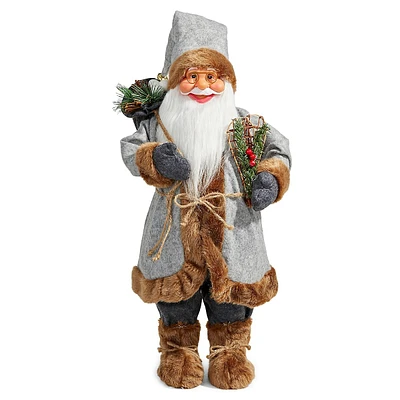 Home For The Holidays Grey Hat Santa with Gifts