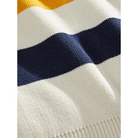 Multistripe Cotton Knit Blanket