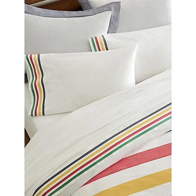 Multistripe Cuff Cotton Percale Sheet Set