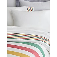 Ensemble de draps en satin coton à revers multirayures
