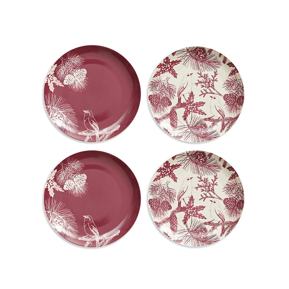 Holiday Appetizer Plates 4-Piece Set