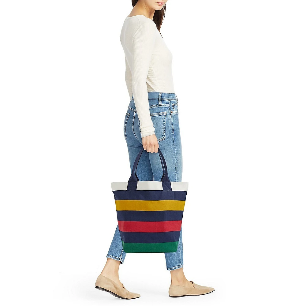 Navy Multistripe Tote