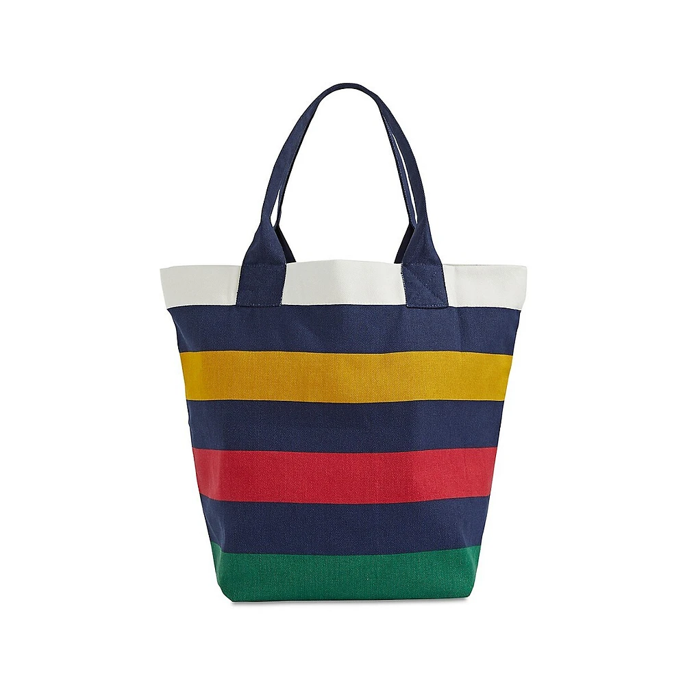 Navy Multistripe Tote