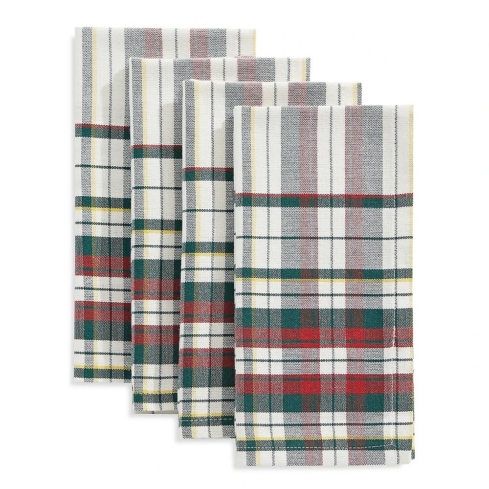 Holiday Stewart Plaid Set Of 4 Napkins