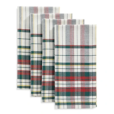 Holiday Stewart Plaid Set Of 4 Napkins