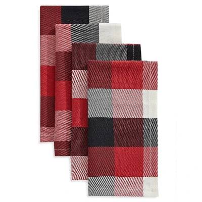 Holiday Buffalo Check Set Of 4 Napkins