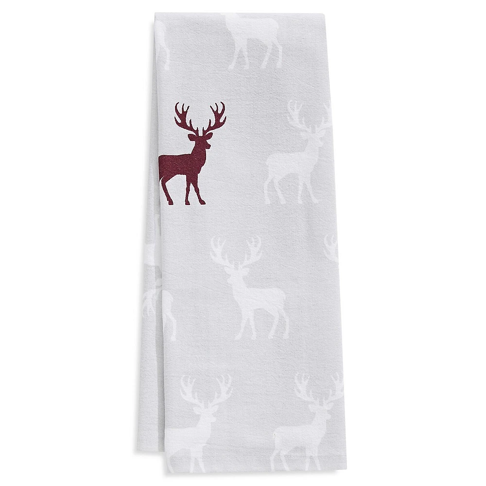 Linge à vaisselle des fêtes à motif de cerfs
