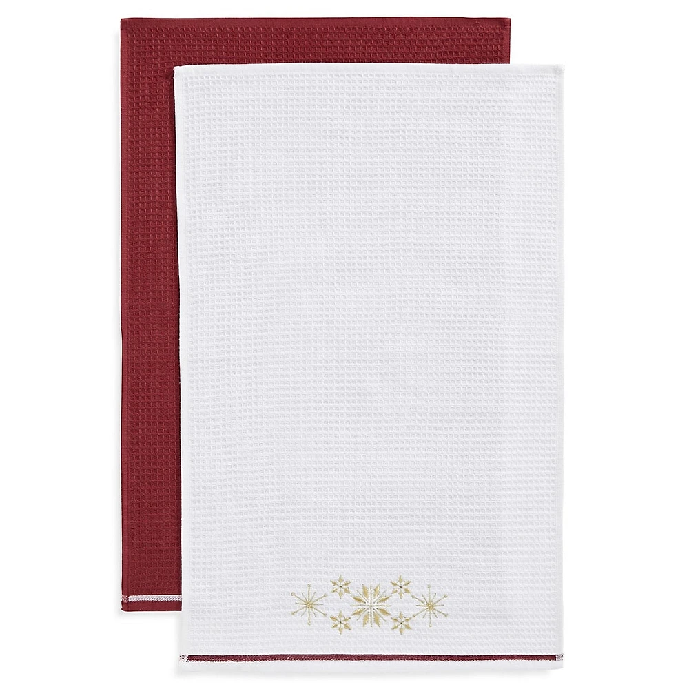 Holiday Snowflakes 2-Pack Waffle Tea Towels