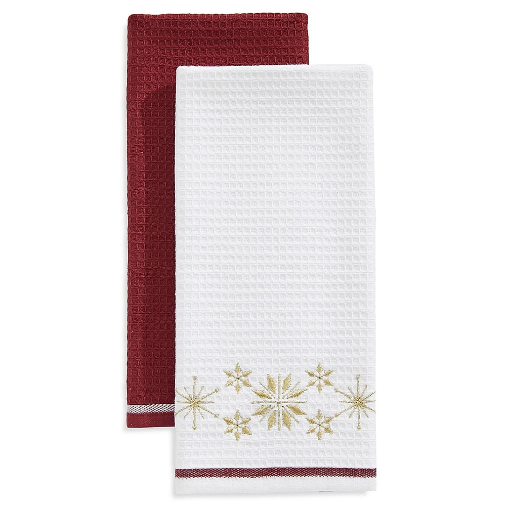 Holiday Snowflakes 2-Pack Waffle Tea Towels