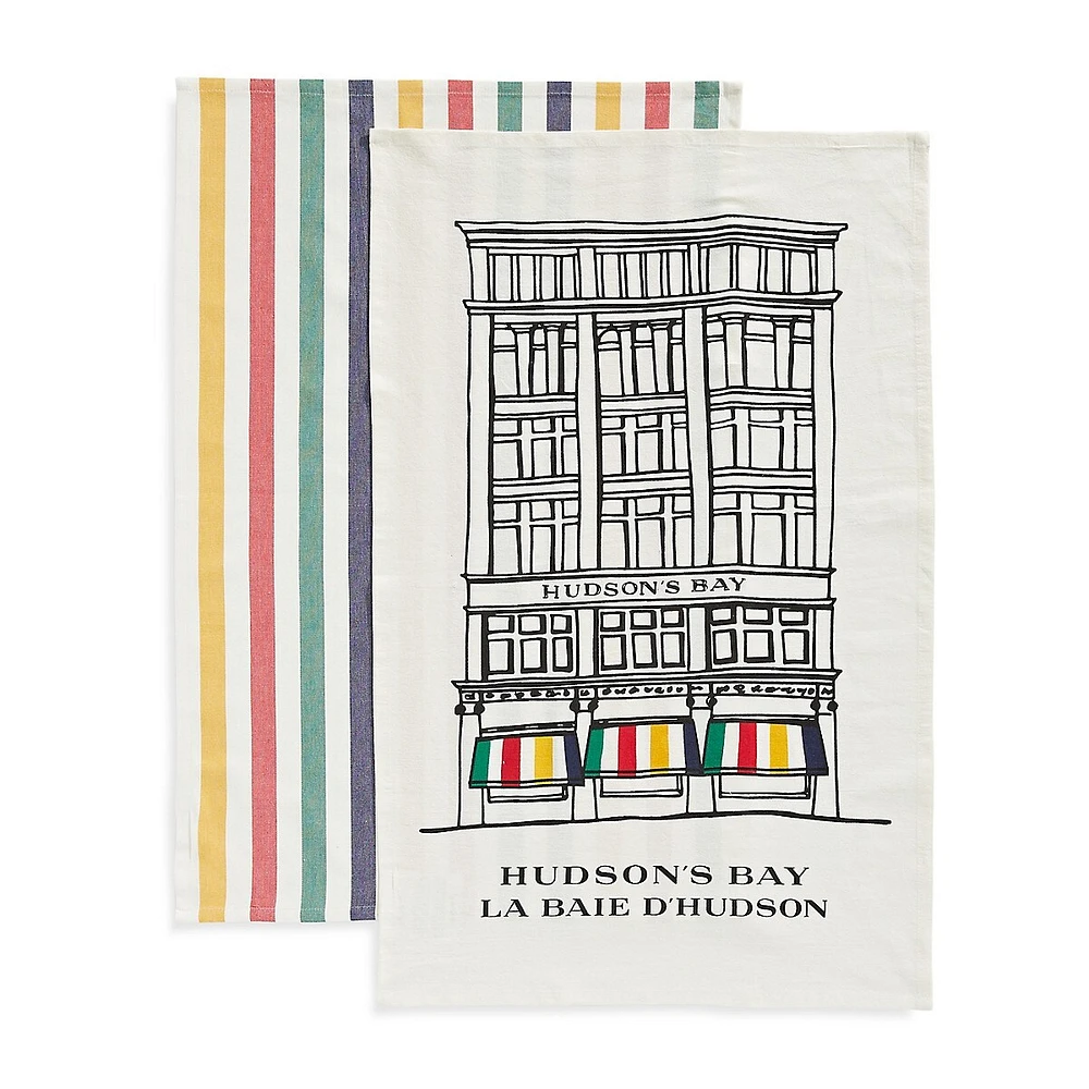 Stripes Storefront Set of 2 Tea Towels