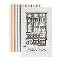 Stripes Storefront Set of 2 Tea Towels