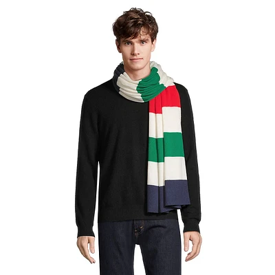 Lightweight Multistripe Merino Wool & Cashmere Scarf