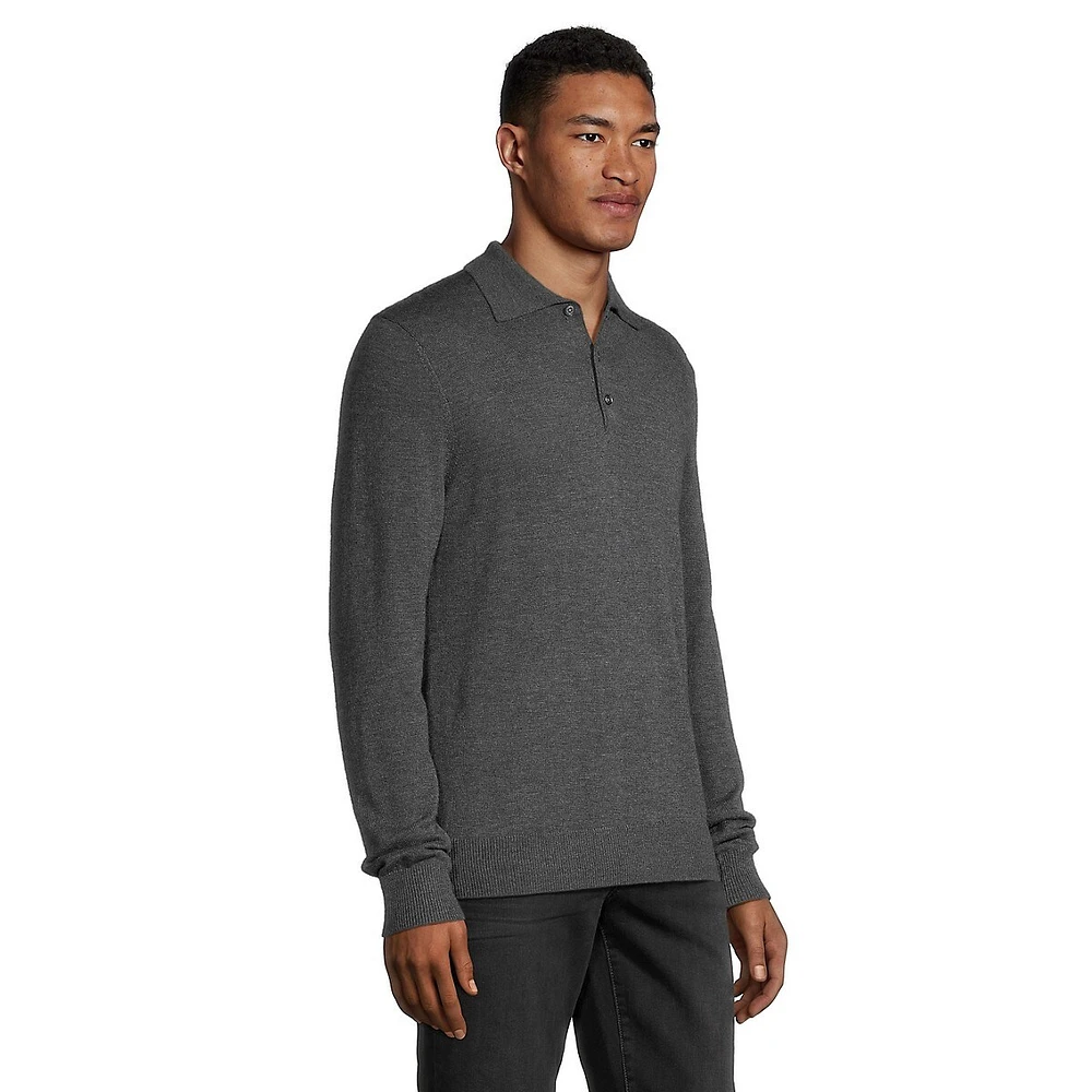 Milo Merino Wool Basic Polo Sweater