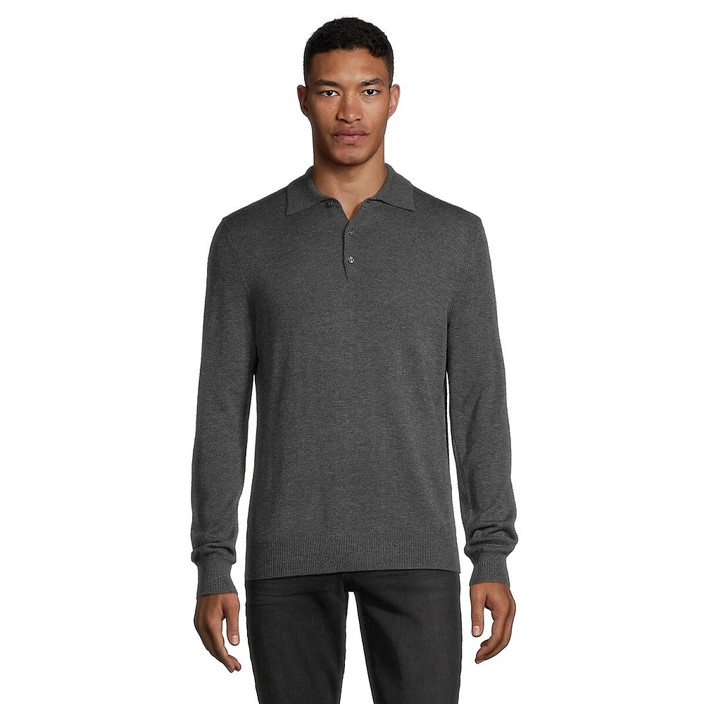 Milo Merino Wool Basic Polo Sweater