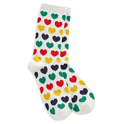 Unisex Adult Heart-Print Trouser Socks