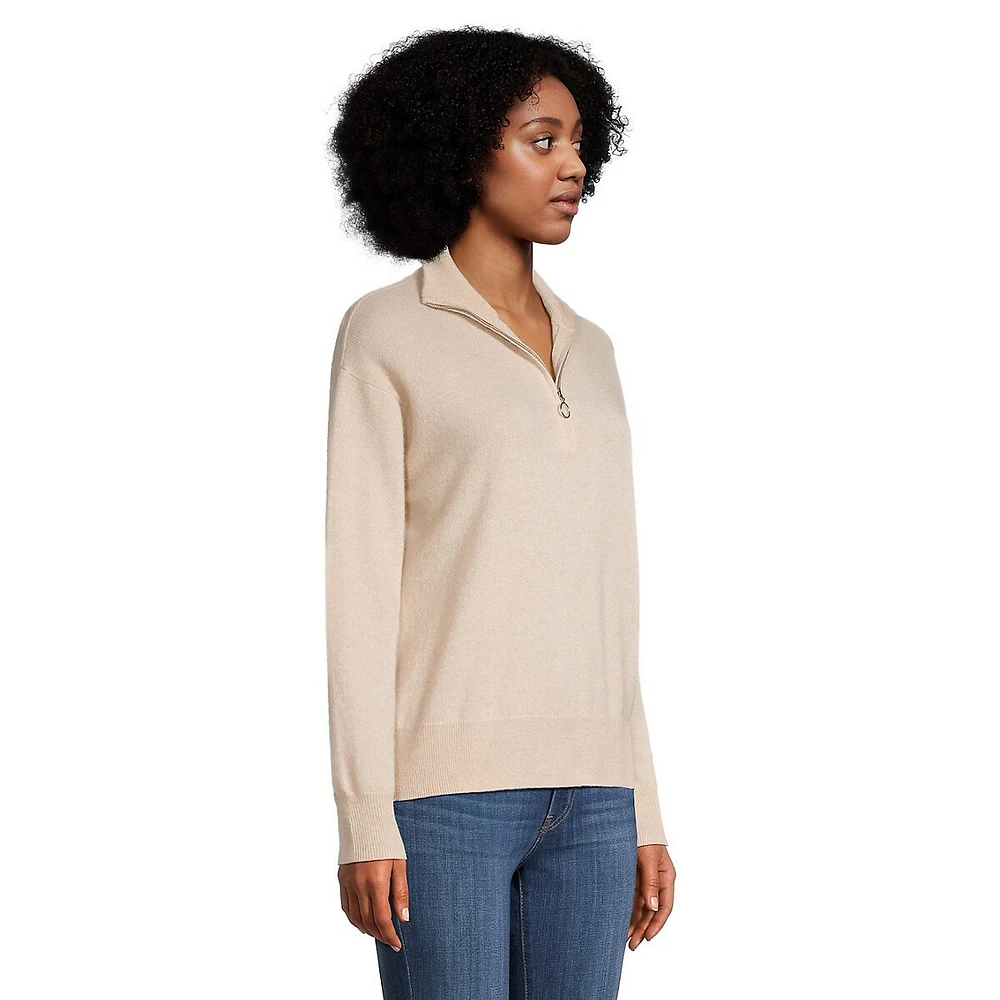 Cashmere Half-Zip Mockneck Sweater