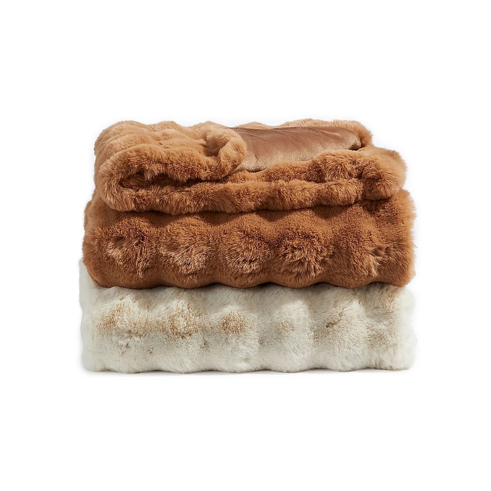 Bubbly Faux Fur Throw