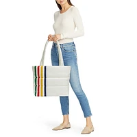 Multistripe Puffer Tote