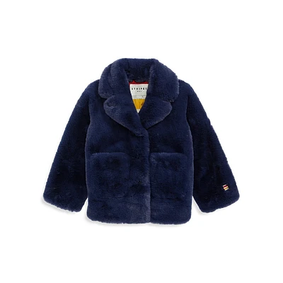 Kid's Faux Fur Long Coat