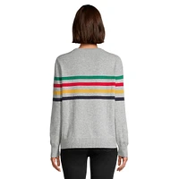 Multistripe Cashmere Crewneck Sweater