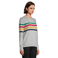 Multistripe Cashmere Crewneck Sweater