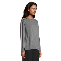 Multstripe Cashmere Raglan-Sleeve Sweater