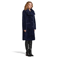 Multstripe Long Faux Fur Coat