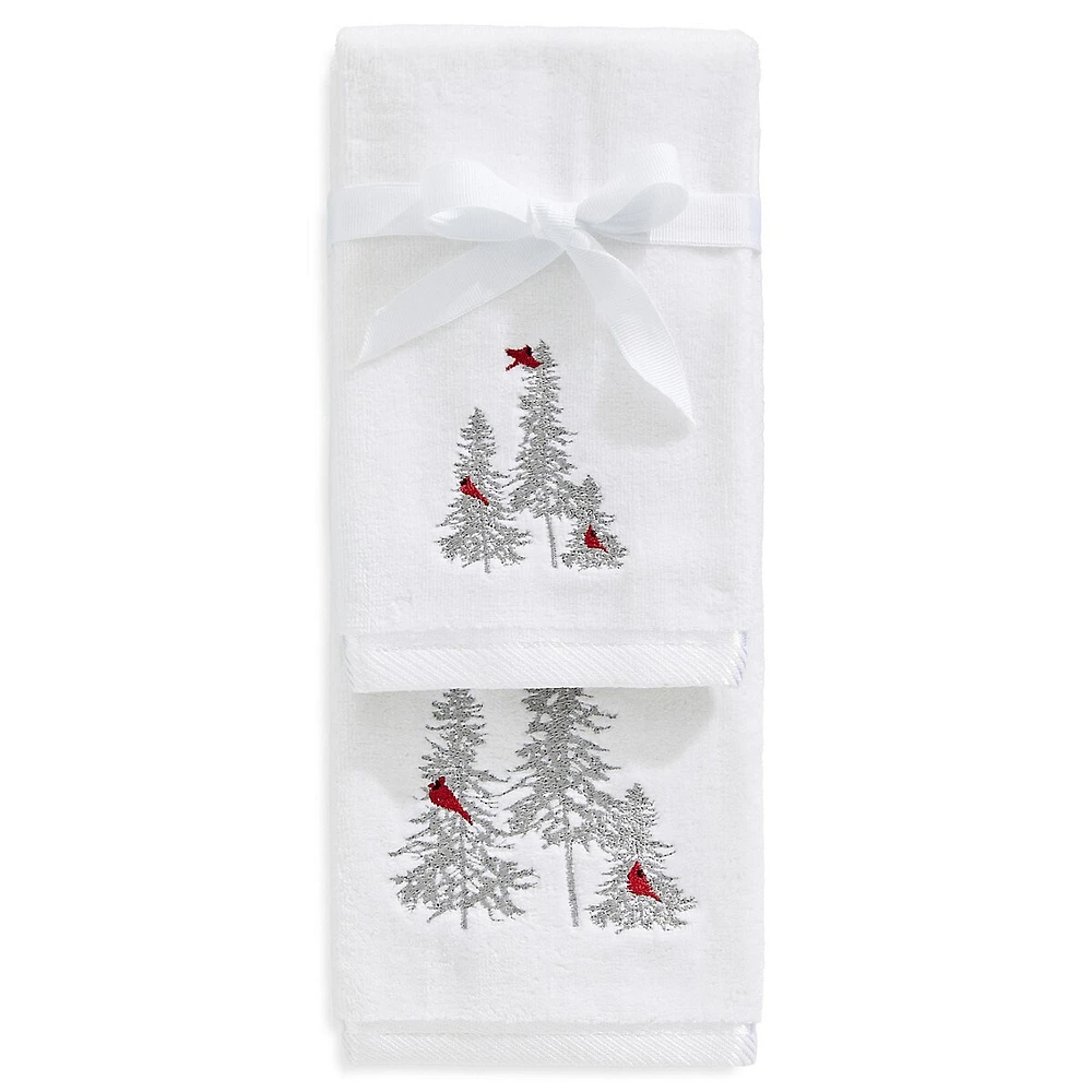 Holiday Embroiderd 2-Piece Giftable Towel Set