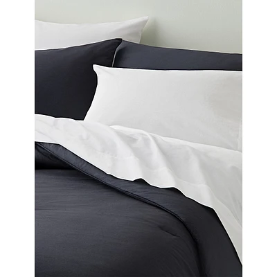 Washed Cotton Percale Comforter Set