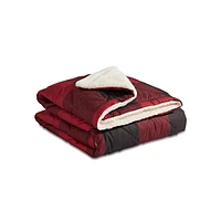 Double-Layer Faux Fur Quilted Cabin Throw