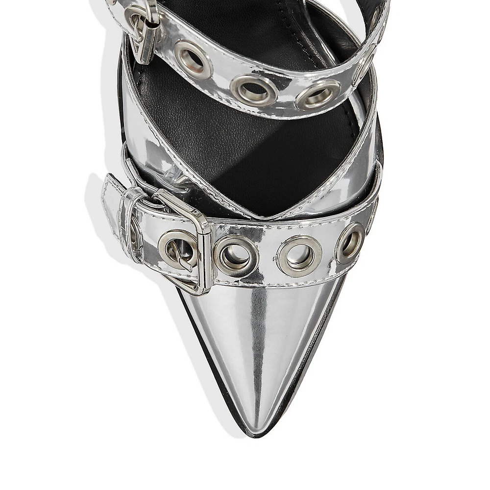 Krushh Point-Toe Grommet Slide Sandals