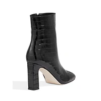 Marsell Patent Croc-Embossed Ankle Boots