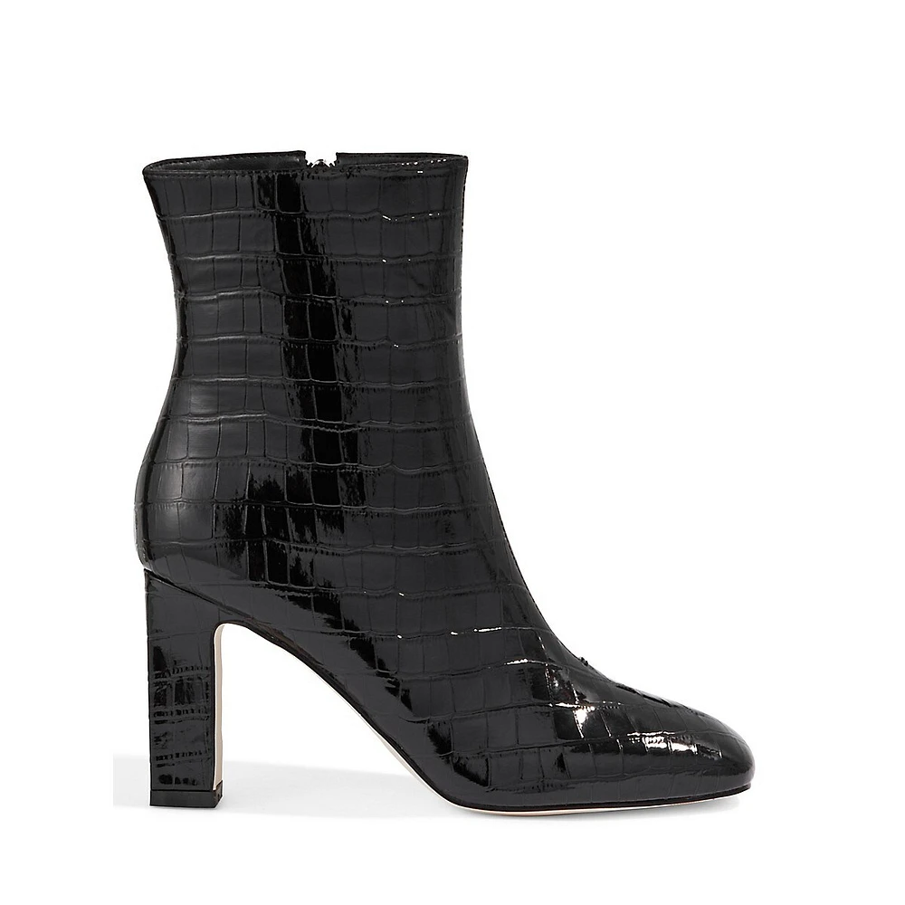 Marsell Patent Croc-Embossed Ankle Boots