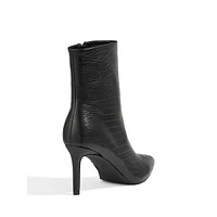 Naomy Croc-Embossed Ankle Boots