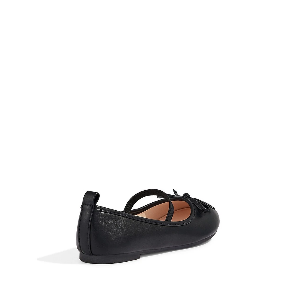 Kid's Daze Bow-Detail Mary-Jane Ballerina Flats