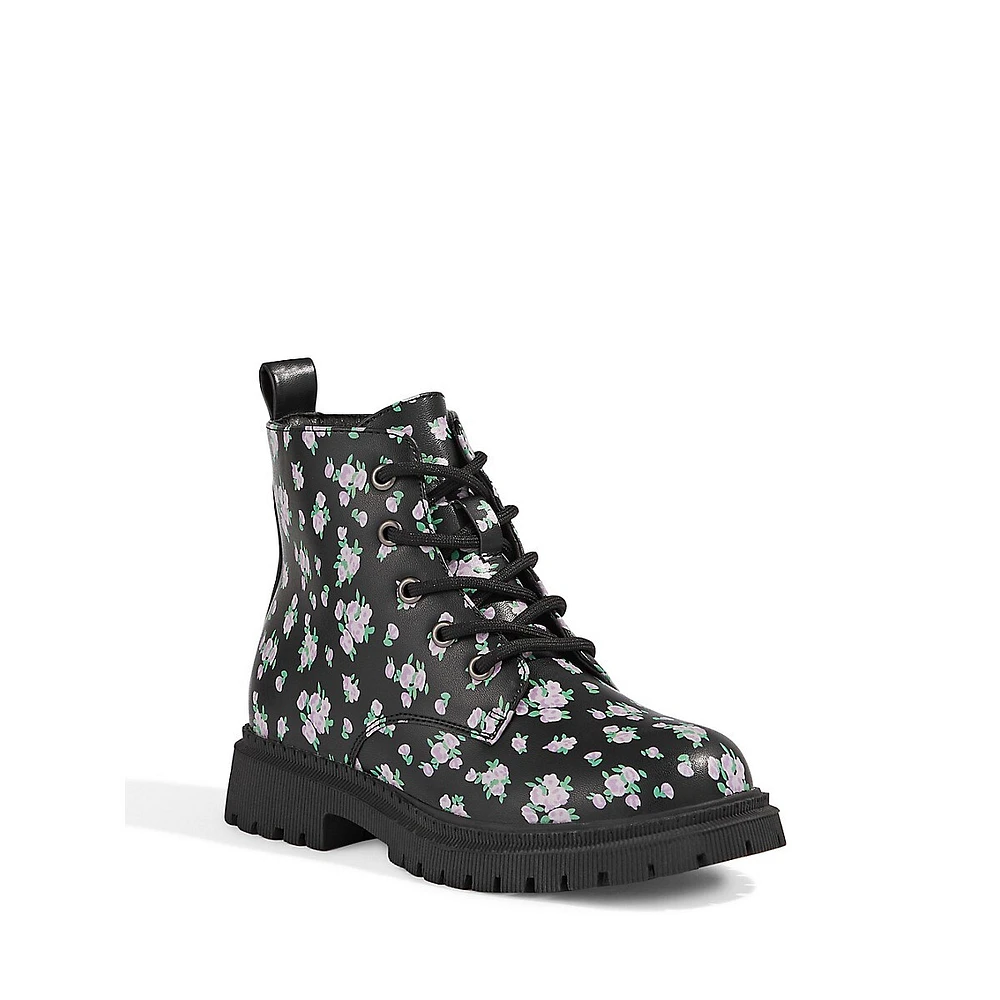 Kid's Star Combat-Style Ankle Boots