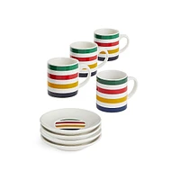 Multistripe 8-Piece Espresso Set