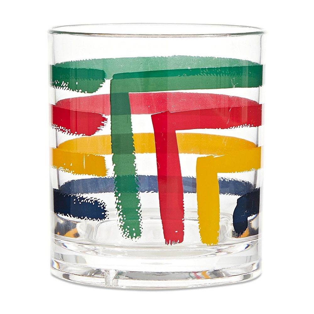 Multistripe Outdoor Double Old Fashioned Glass