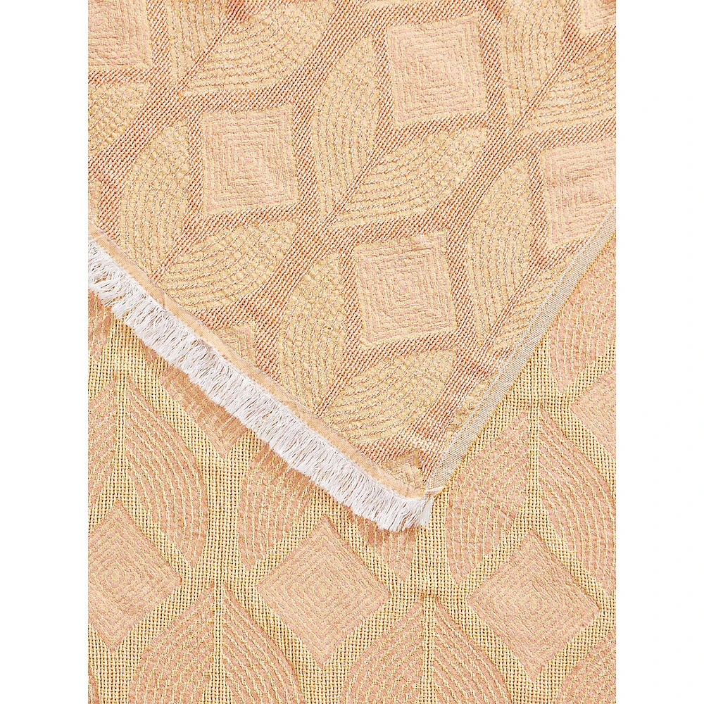 Serviette de plage légère de style hammam à motif géométrique