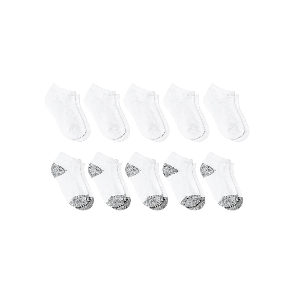 Boy's 10-Pair Low-Cut Athletic Socks