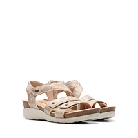 Calenne Clara Leather Wedge Sandals