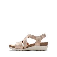 Calenne Clara Leather Wedge Sandals