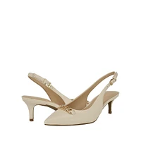 Tienna Chain-Detailed Slingback Dress Pumps