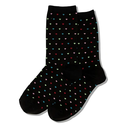 Chaussettes mi-mollet à imprimé cœur pour femme