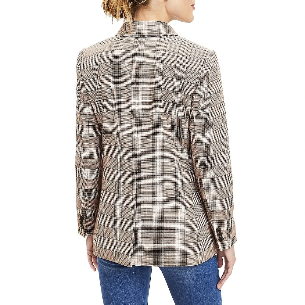 Blazer croisé à carreaux