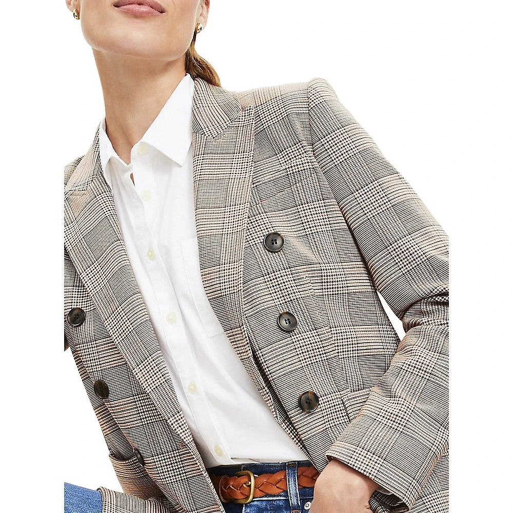 Blazer croisé à carreaux