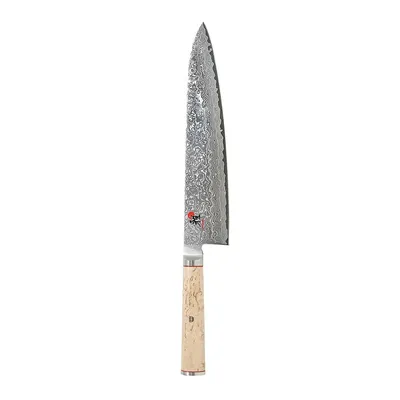 Couteau de chef en acier inoxydable à effet damassé d'aspect floral, 24 cm
